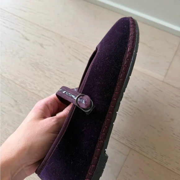Flabelus Purple Velvet Mary Jane Flats (never worn) - Picture 3 of 3